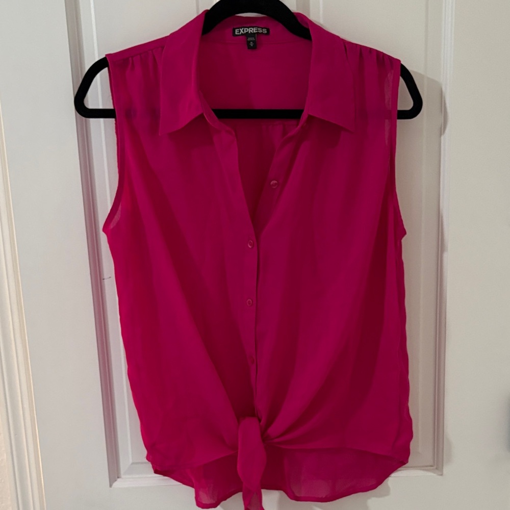 Express Women's Fuchsia Button-Down Blouse